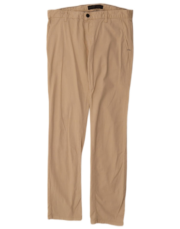 Pantaloni chino slim da uomo Zara EU 42 Large W32 L33 Cotone beige