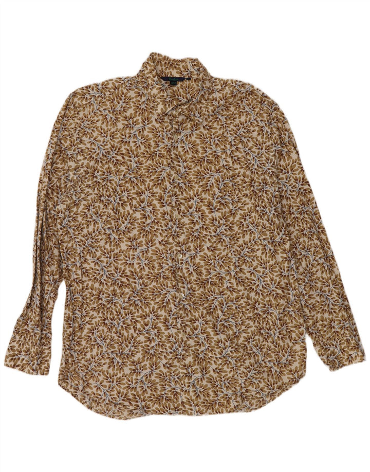Camicia da uomo Boden XL in cotone floreale marrone