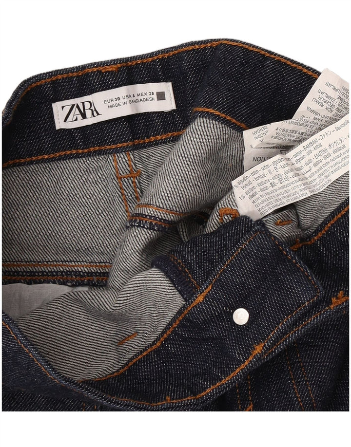 Pantaloncini di jeans da donna Zara EU 38 piccoli W28 cotone blu navy