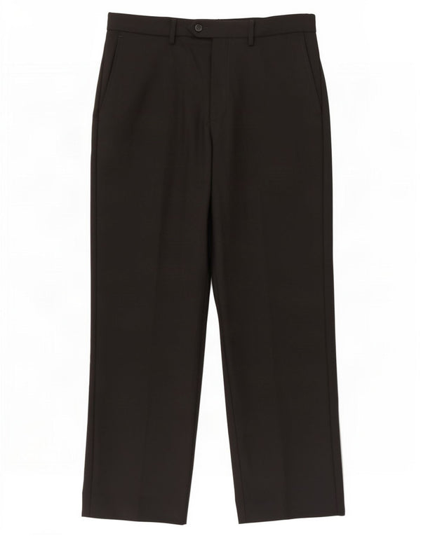 Marks & Spencer Mens Tailored Fit Casual Trousers W34 L31 Black Polyester