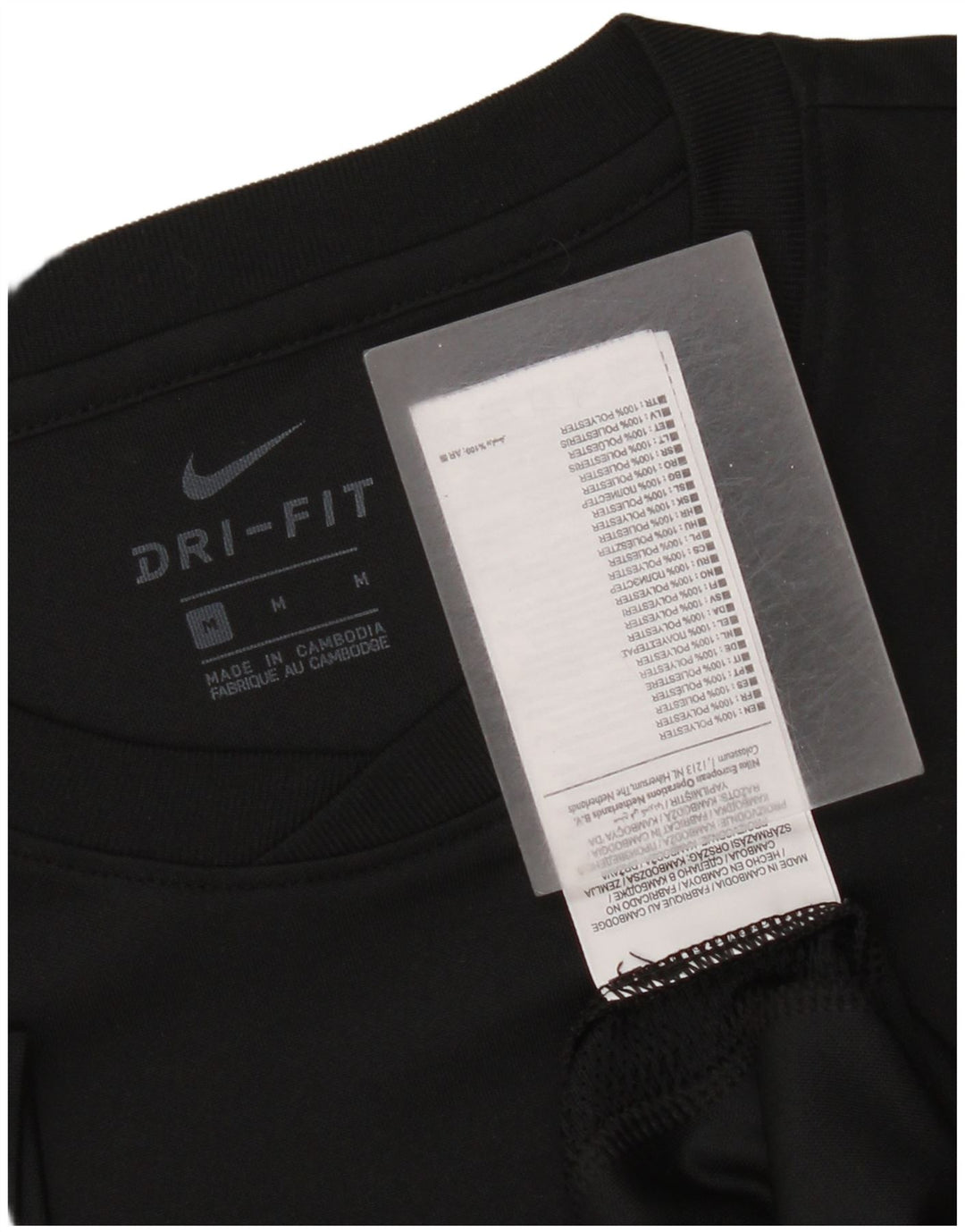 T-shirt Nike da uomo Dri Fit, top in poliestere nero medio