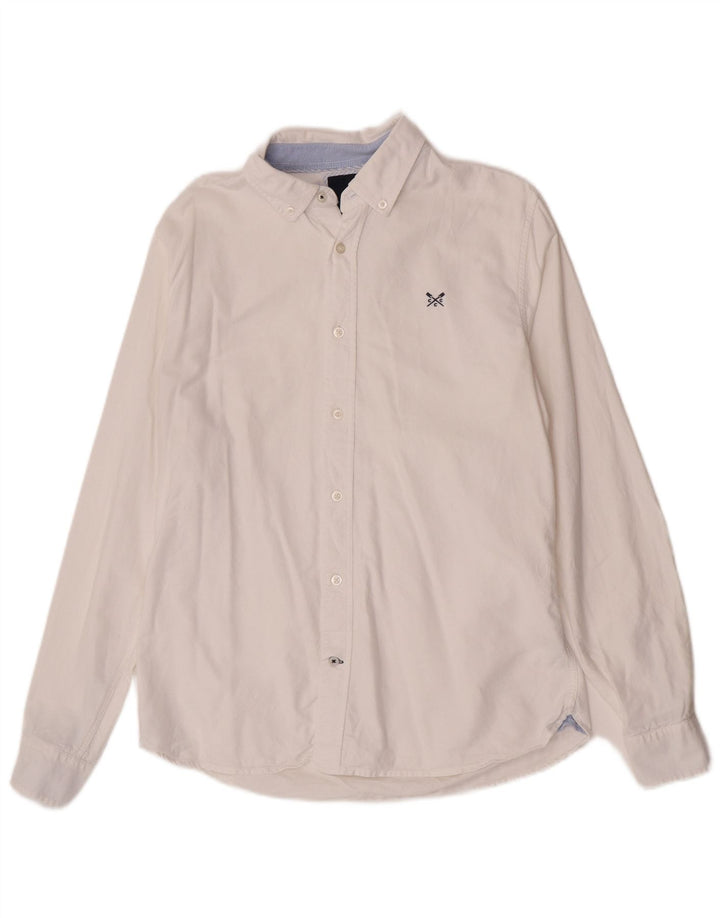 Crew Clothing Camicia slim fit da uomo in cotone bianco medio