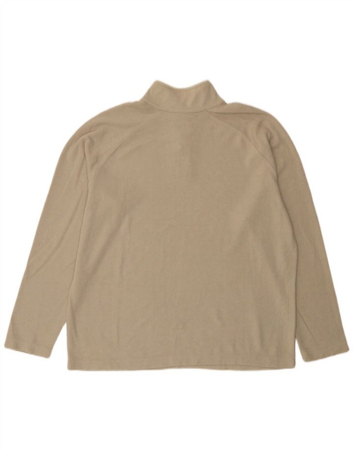 Gap Top da uomo con zip e collo a maniche lunghe XL in cotone beige
