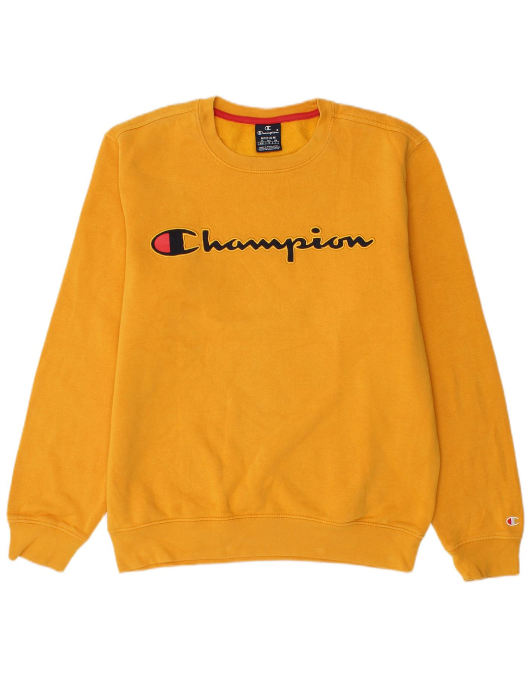 Felpa grafica da uomo Champion, maglione, cotone giallo medio