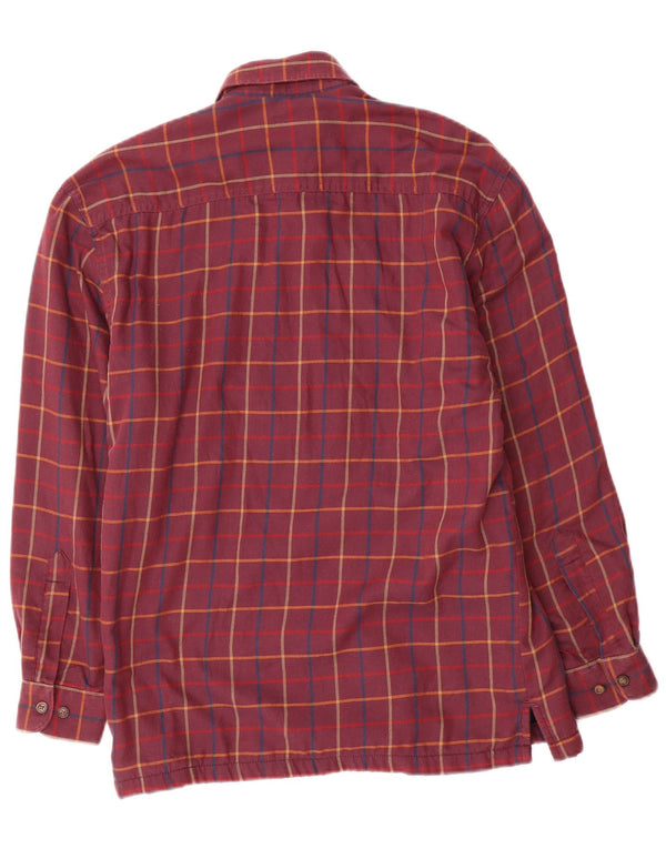 Hoggs Of Fife Camicia da uomo in flanella da boscaiolo, piccolo cotone a quadri rossi