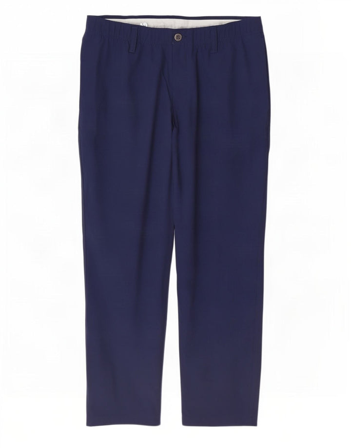 Pantaloni chino slim da uomo Under Armour W36 L30 poliestere blu navy
