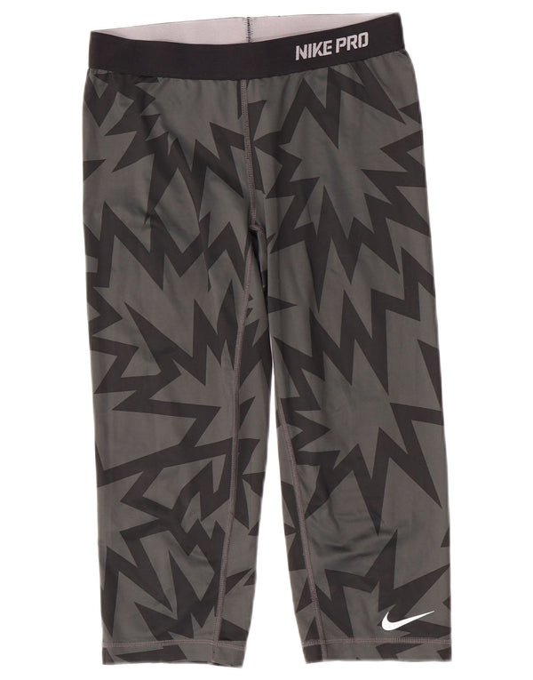 Leggings Nike Dri Fit Capri da donna UK 12 Poliestere geometrico grigio medio