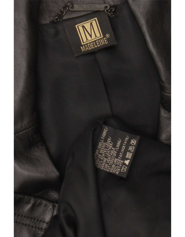 Cappotto in pelle da donna Madeleine UK 10 Piccolo in pelle nera