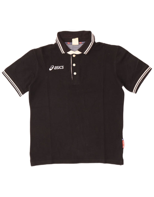 Polo da rugby da uomo Asics piccola in cotone nero