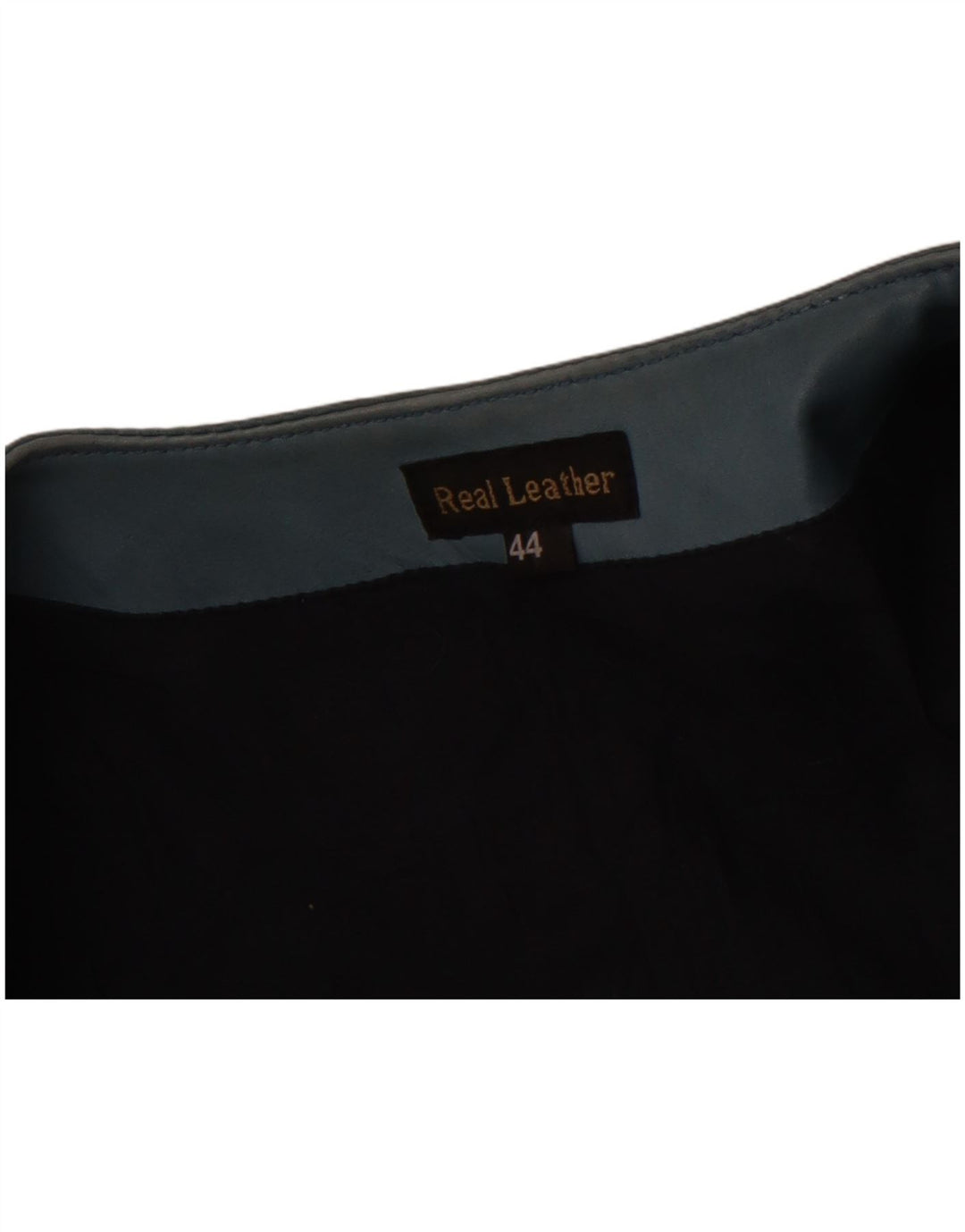 Giacca in pelle da donna con maniche a 3/4 corta VINTAGE IT 44 Pelle blu medio