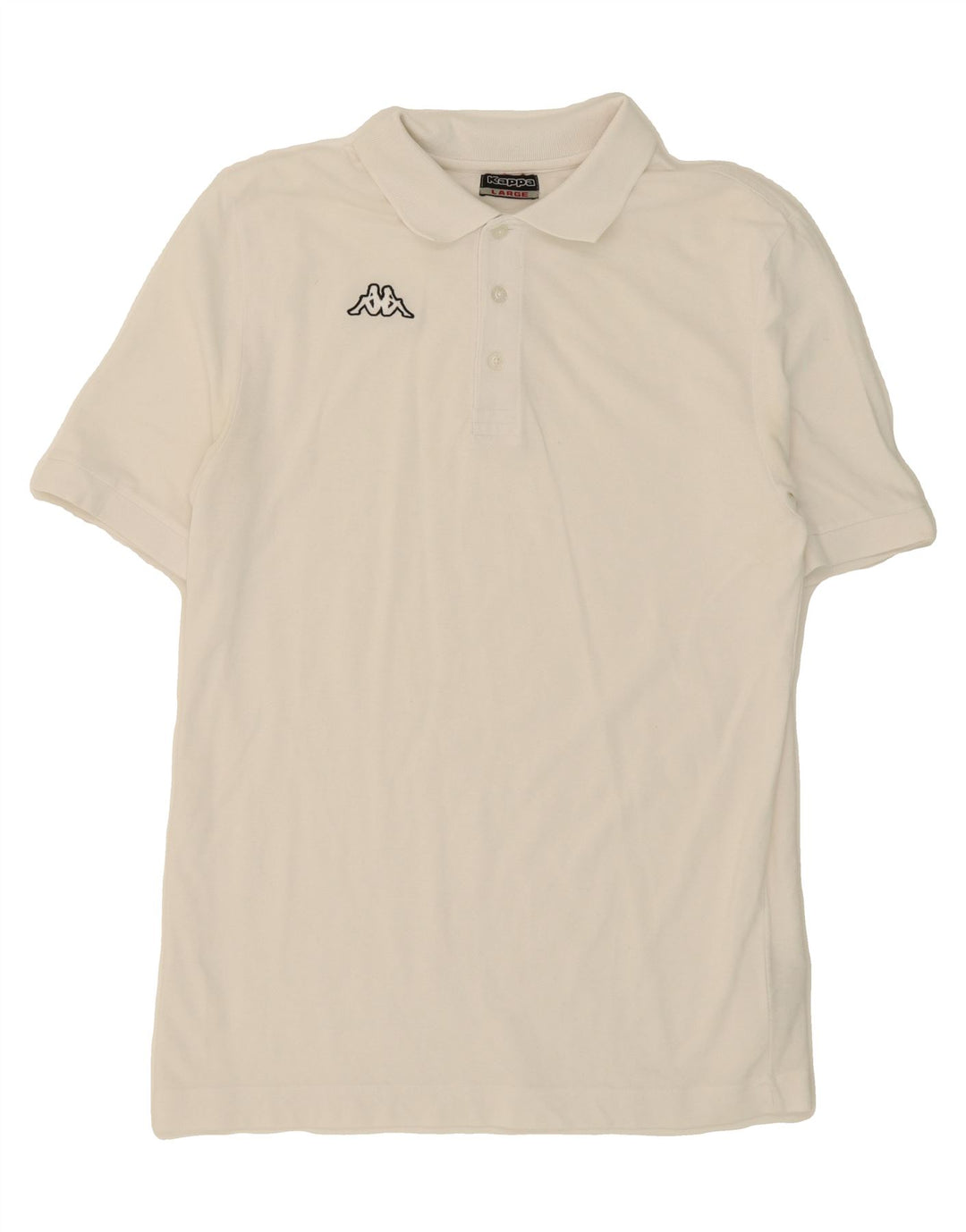 KAPPA Mens Polo Shirt Large White Cotton Vintage Kappa and Second-Hand Kappa from Messina Hembry 