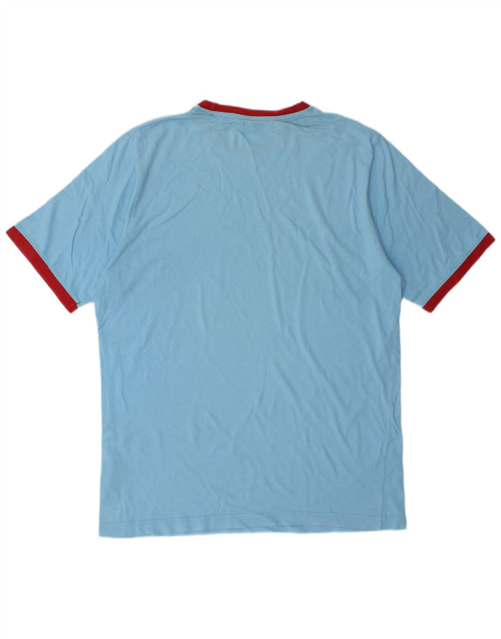 T-shirt da uomo Kappa Top Large in cotone color block blu