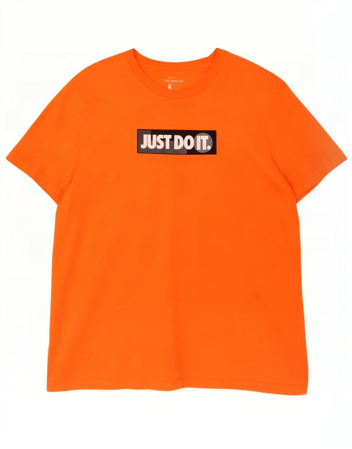 T-shirt grafica da uomo Nike Top Large in cotone arancione