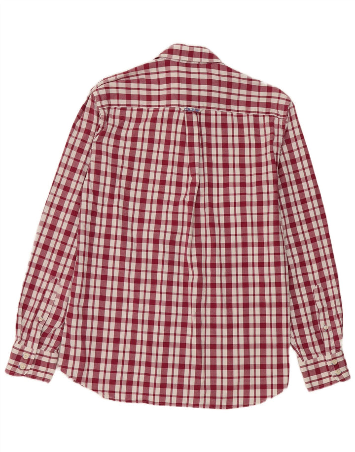 Crew Clothing Camicia da uomo dalla vestibilità classica, in cotone a quadri bordeaux medio