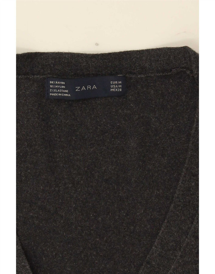 Maglione cardigan da donna Zara UK 12 Rayon grigio medio