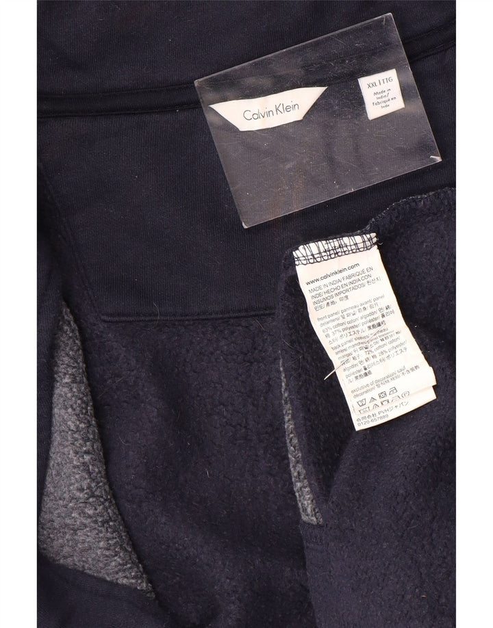 CALVIN KLEIN Giacca da tuta da uomo 2XL Poliestere color block blu navy