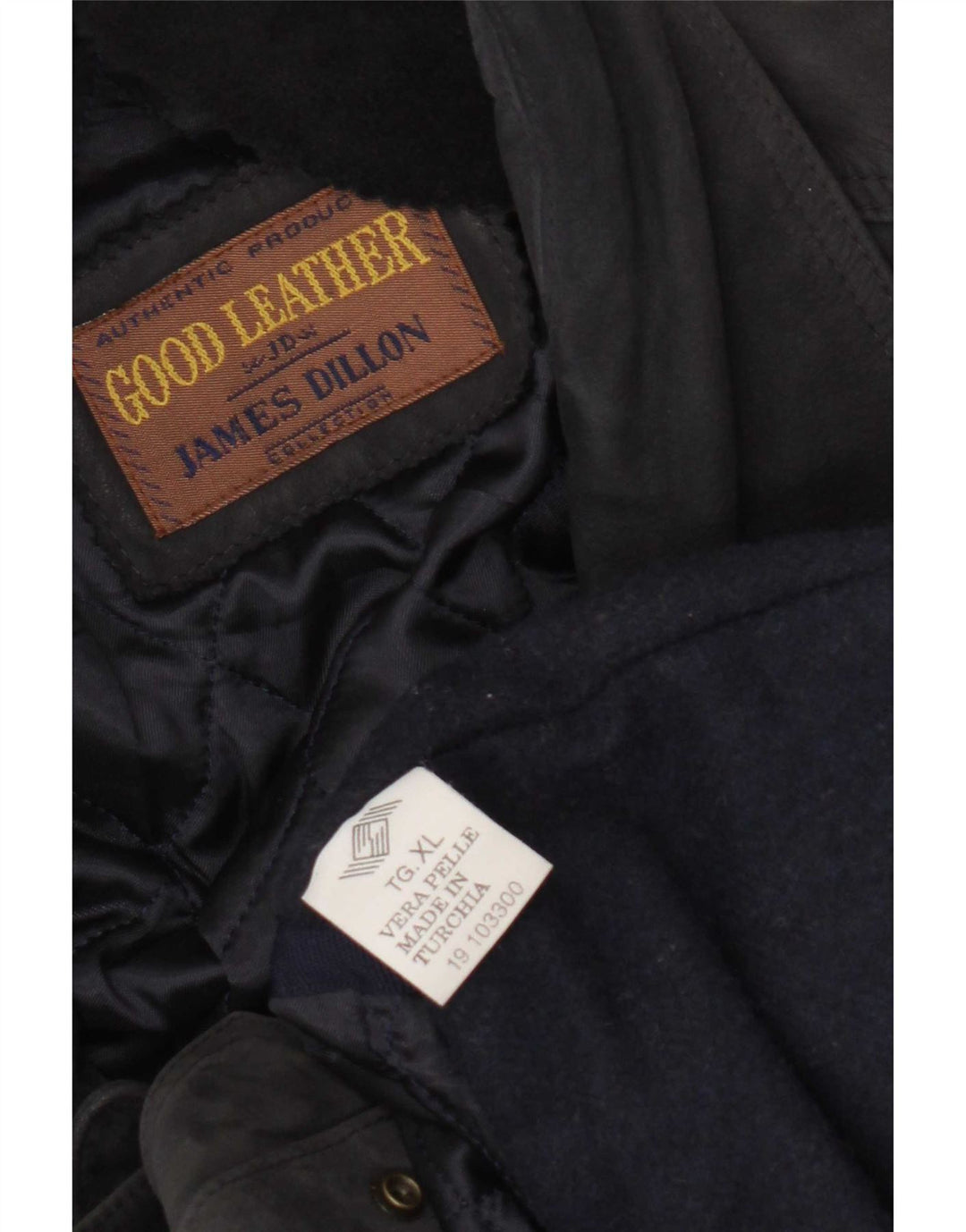 James Dillon Montgomery da uomo in pelle scamosciata UK 42 XL Pelle blu navy