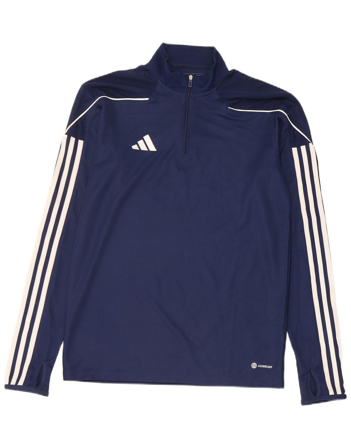 Adidas Uomo Aeroready Slim Fit Pullover Tuta Top Small Blu Navy