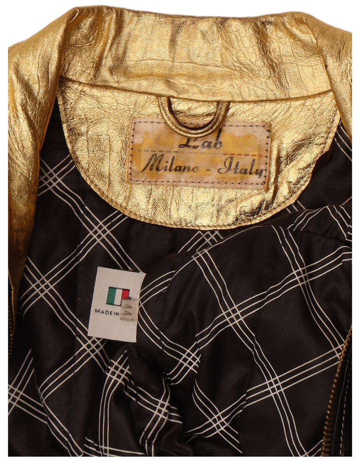 Giacca in pelle da donna vintage IT 44 media in pelle nera