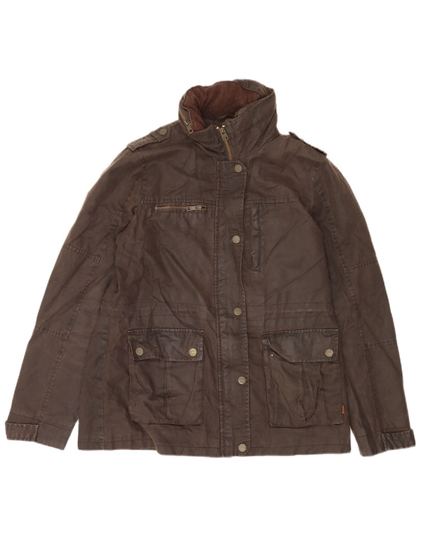 Giacca militare in cotone cerato da donna Fat Face UK 12 Cotone marrone medio
