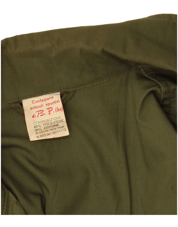 Giacca utilitaria da uomo VINTAGE UK 36 piccola poliestere kaki