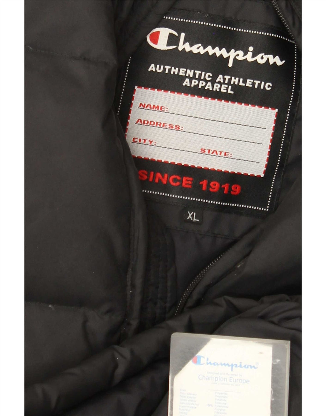 Gilet imbottito da uomo Champion UK 42 XL nero in poliammide
