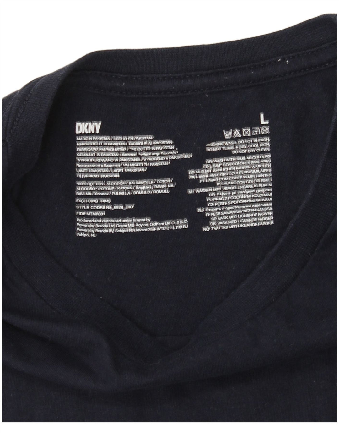 T-shirt da uomo Dkny Top grande in cotone blu navy