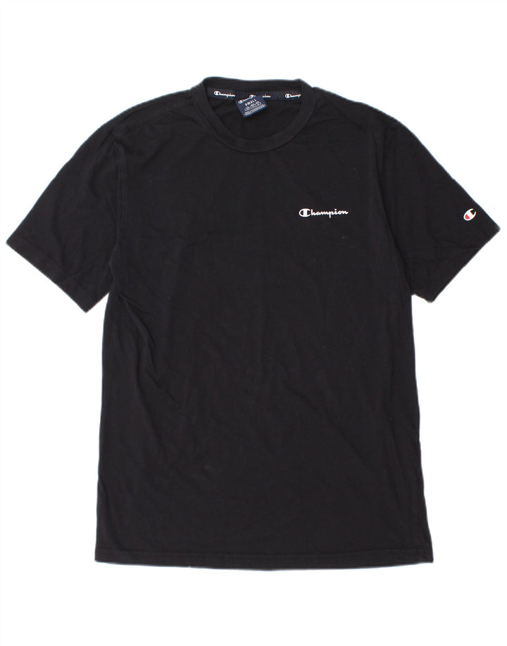 T-shirt grafica da uomo Champion Top piccola in cotone nero