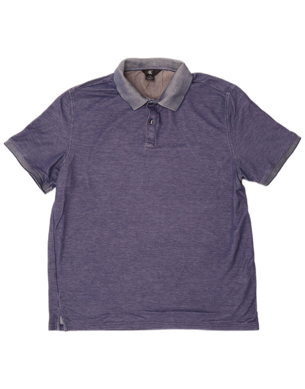 CALVIN KLEIN Polo Uomo Large Blu Cotone