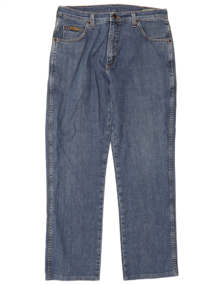 WRANGLER Jeans dritti da uomo Texas W33 L30 poliestere blu