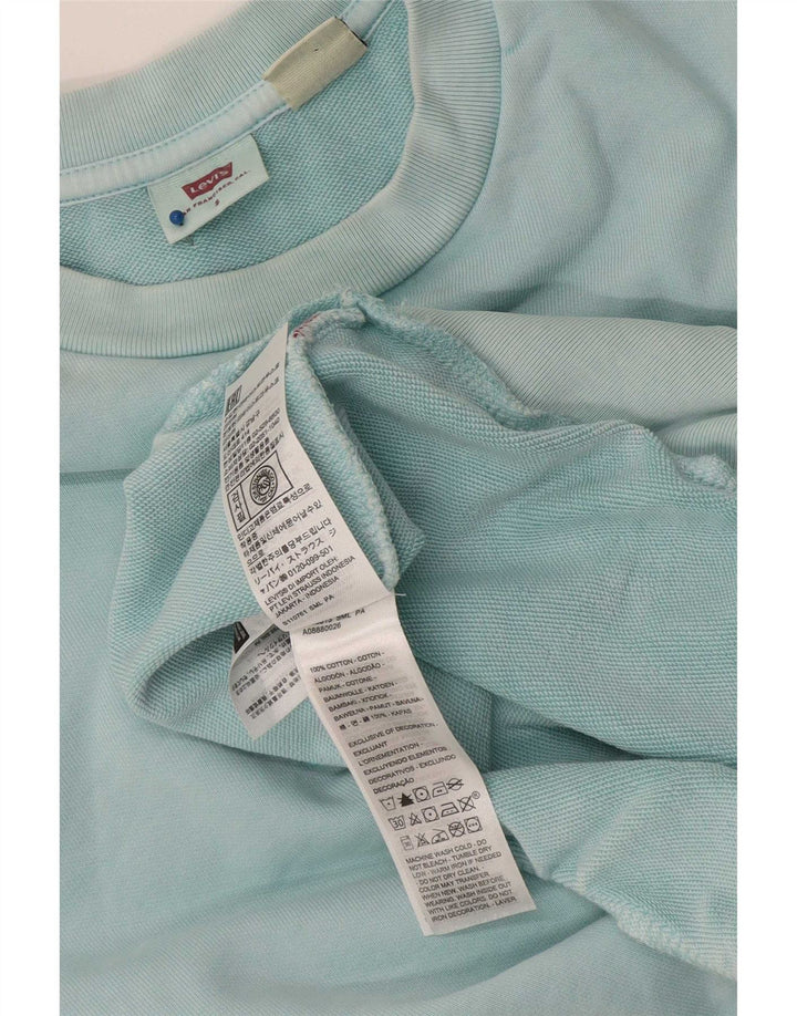 Levi's Uomo Felpa con vestibilità ampia grafica Maglione piccolo in cotone turchese