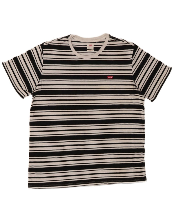 LEVI'S Mens Standard T-Shirt Top Large Black Striped