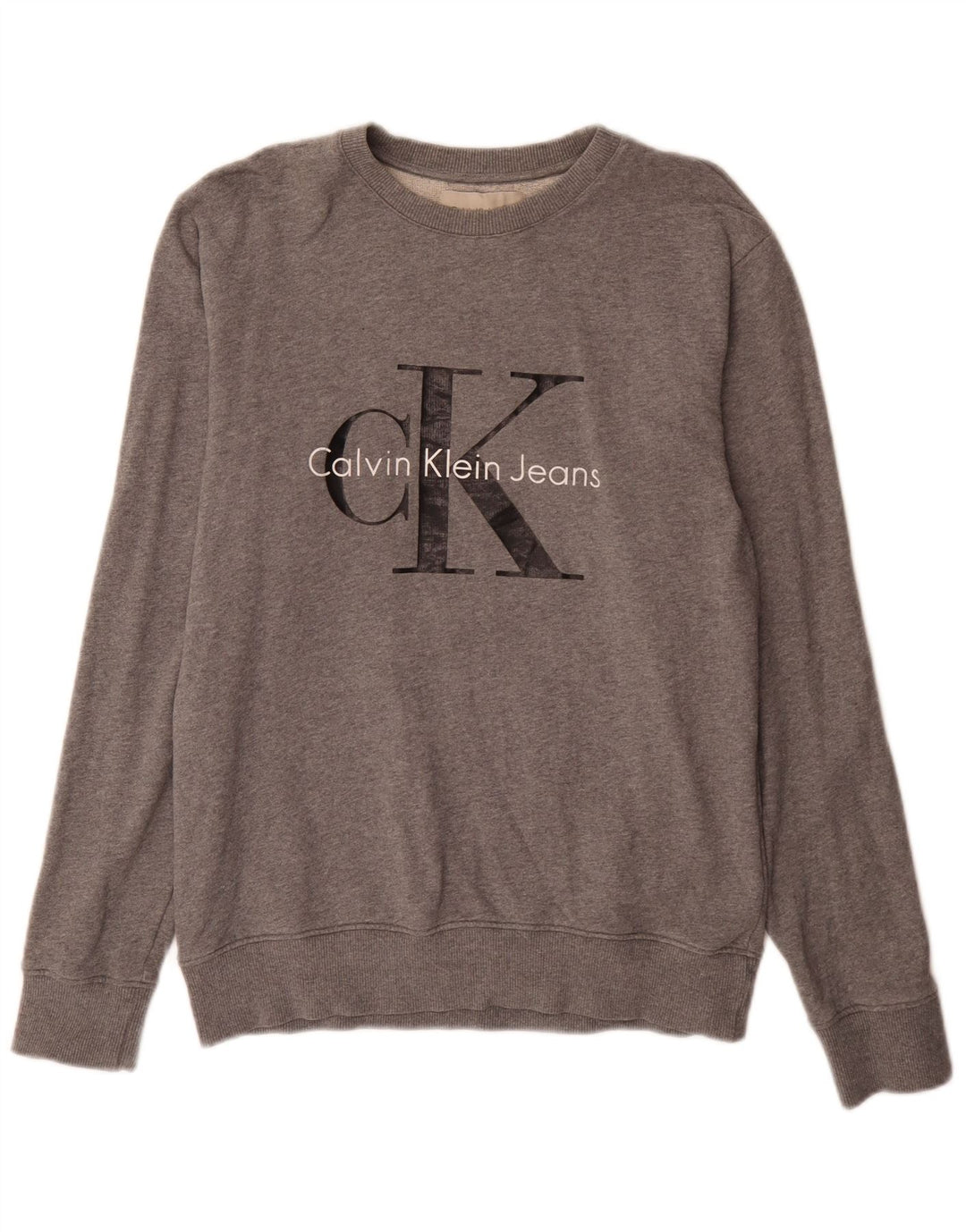 Calvin Klein Jeans Felpa grafica da uomo Maglione grigio medio chiazzato