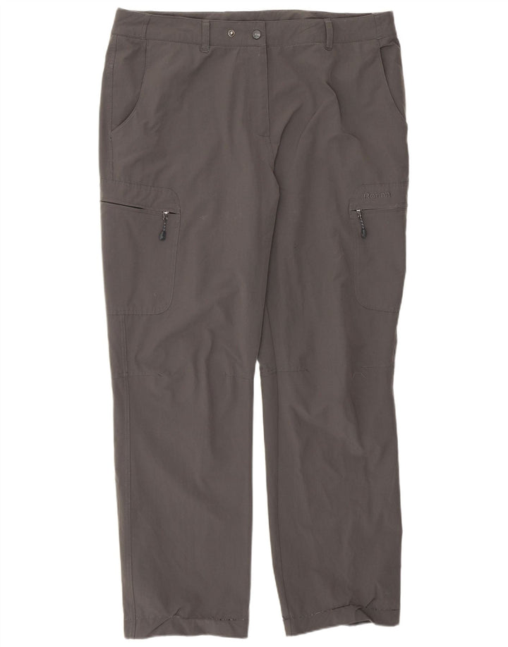 Pantaloni cargo dritti da donna Rohan UK 16 Large W36 L29 Poliammide grigio