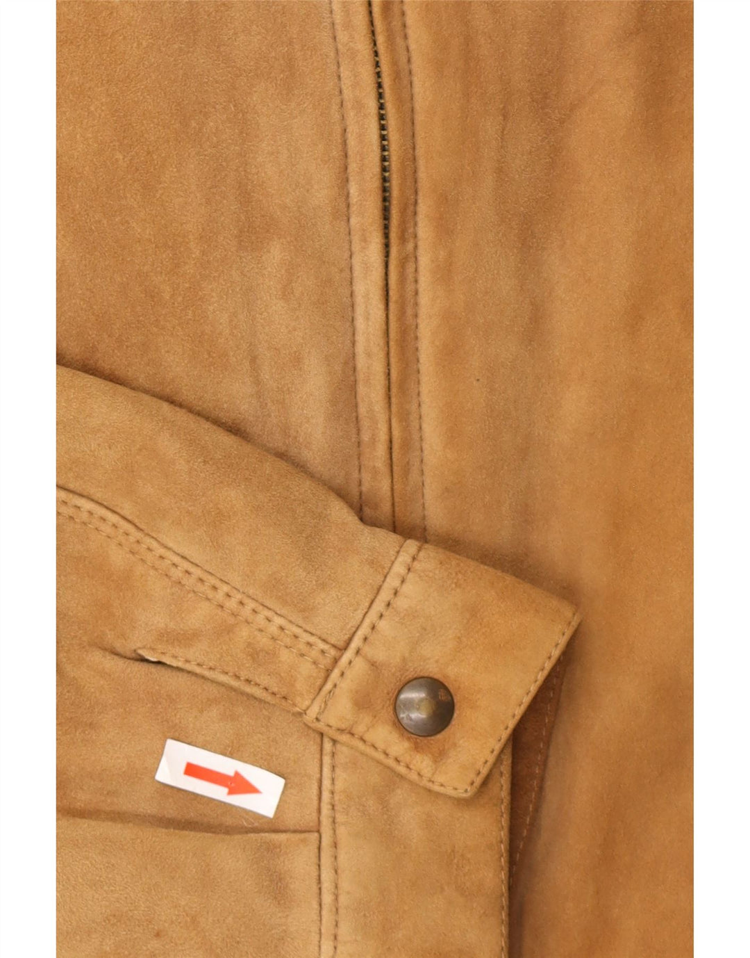 Giubbotto bomber vintage in pelle scamosciata da uomo IT 50 grande in pelle marrone