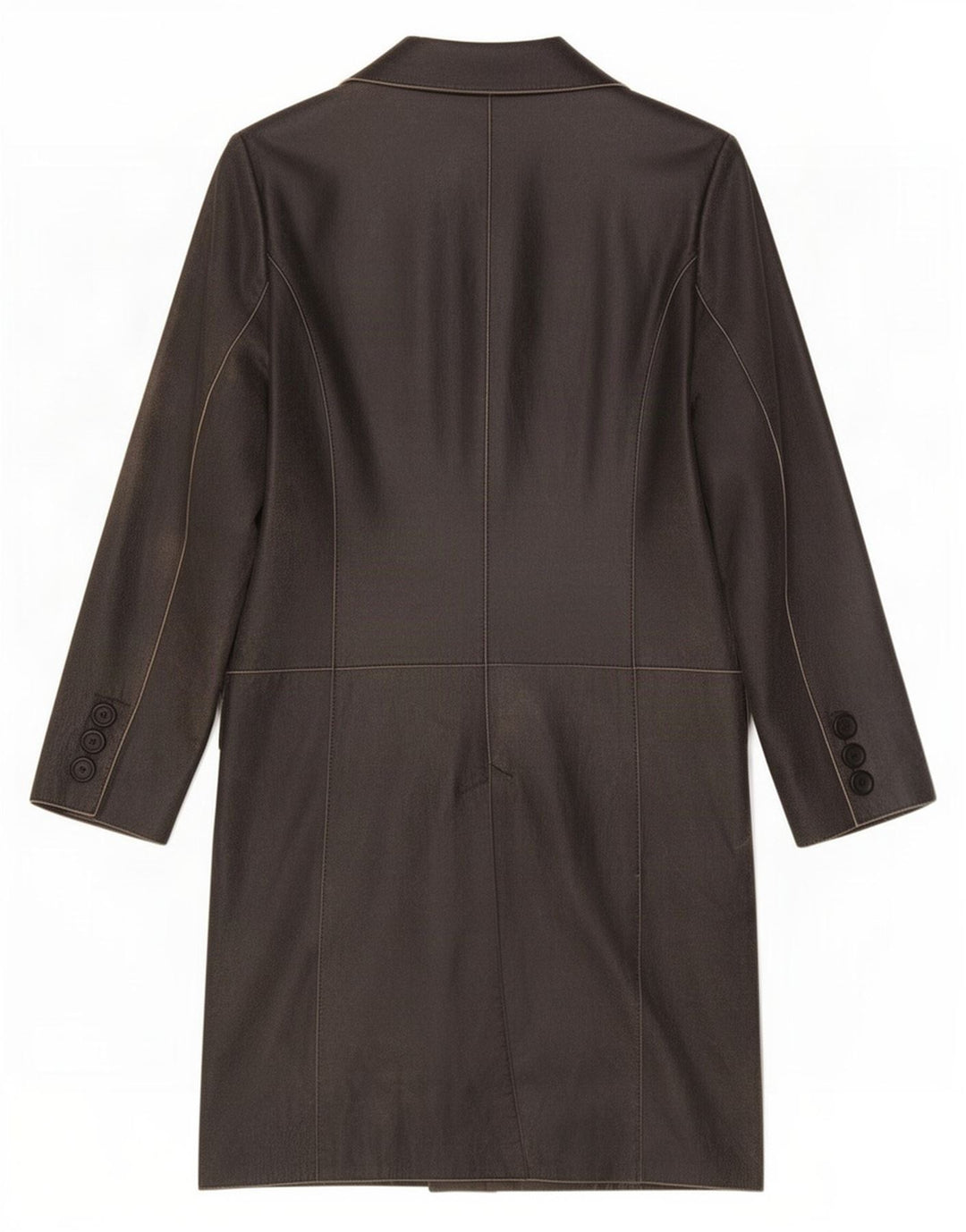 Cappotto in pelle vintage da donna IT 42 medio nero