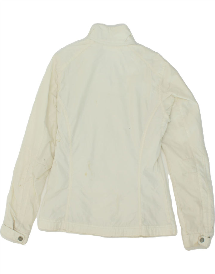 NAPAPIJRI Womens Oversized Rain Jacket UK 6 XS White Polyester Vintage Napapijri and Second-Hand Napapijri from Messina Hembry 