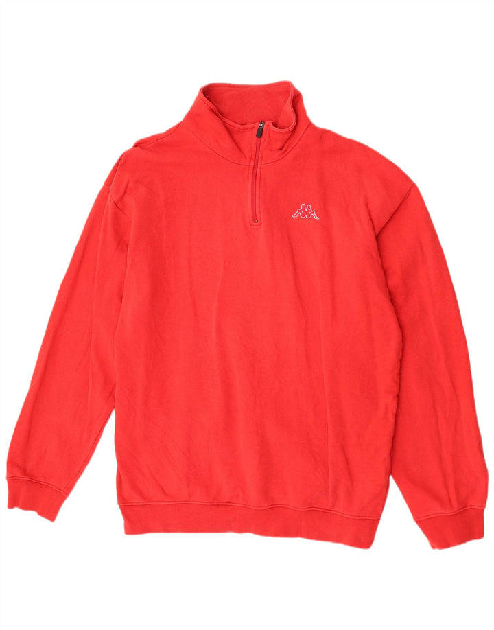 Felpa Kappa Uomo con Zip Collo Maglione 3XL Rosso Cotone