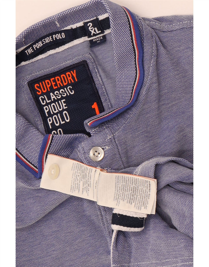 Polo da uomo SUPERDRY 2XL in cotone blu
