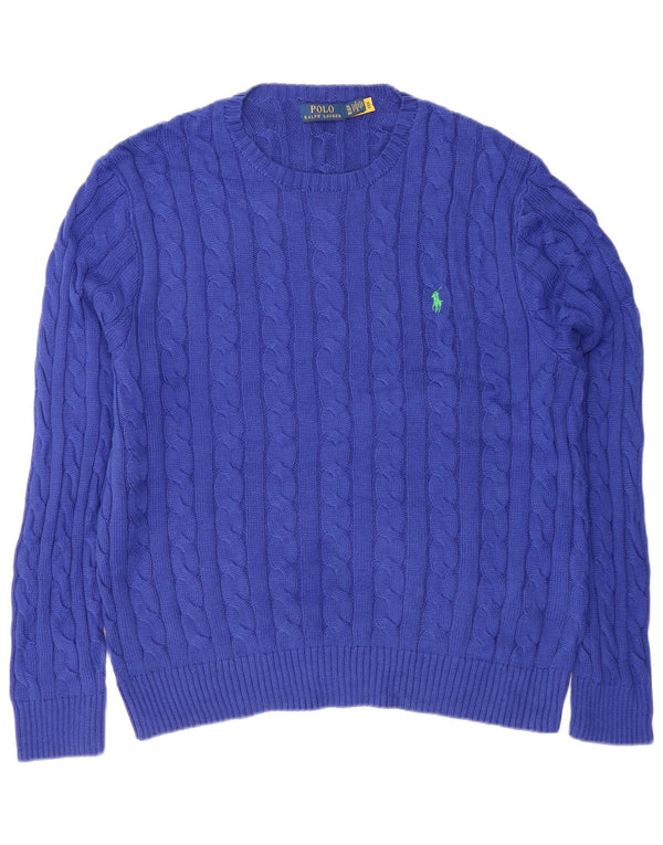 Polo Ralph Lauren Maglione girocollo da uomo in cotone blu XL