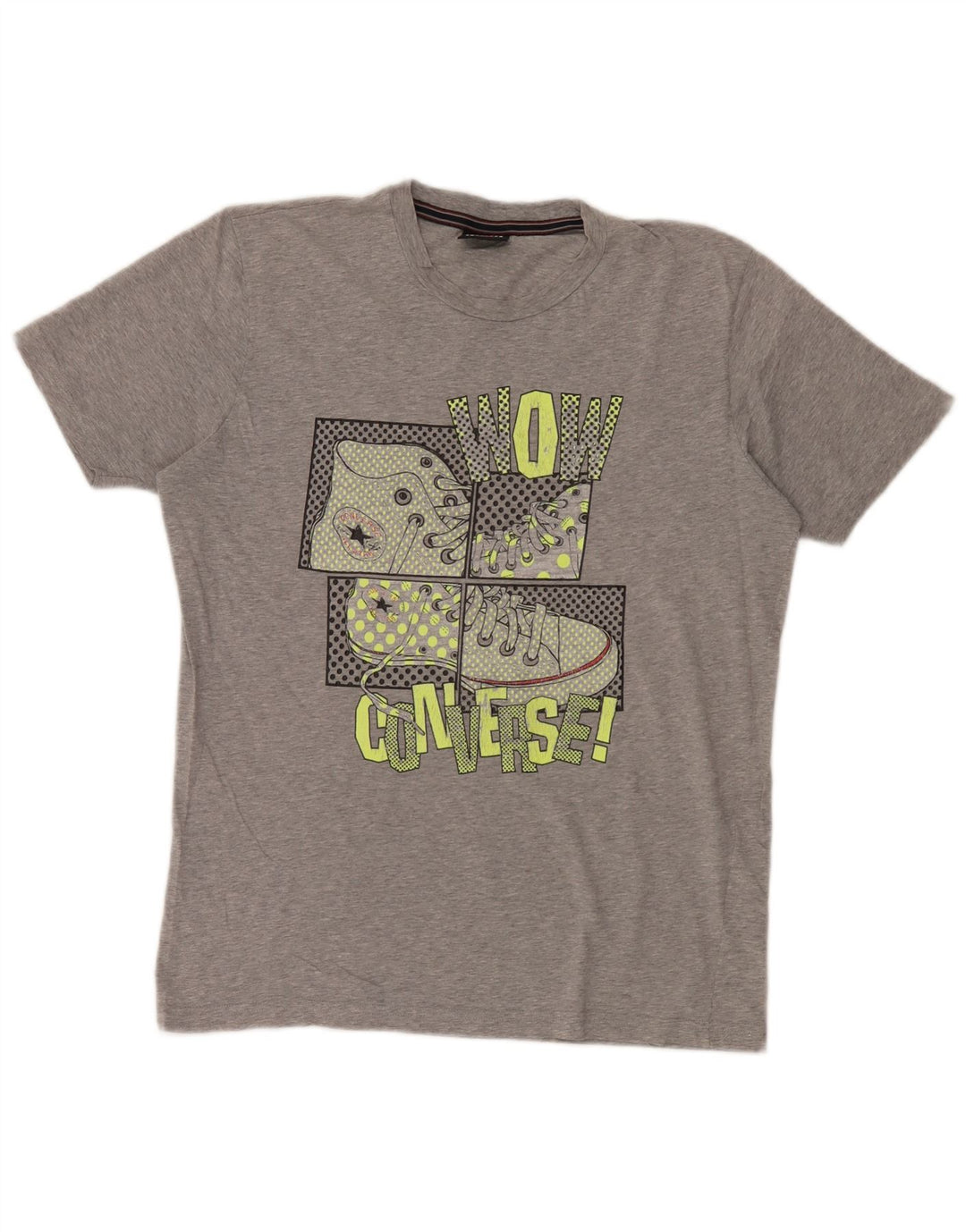 T-shirt grafica da uomo Converse Top XL in cotone chiazzato grigio