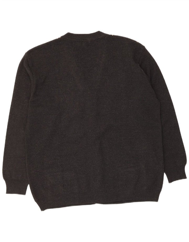 Maglione cardigan da uomo Bernardi IT 54 XL grigio a rombi/lana diamante