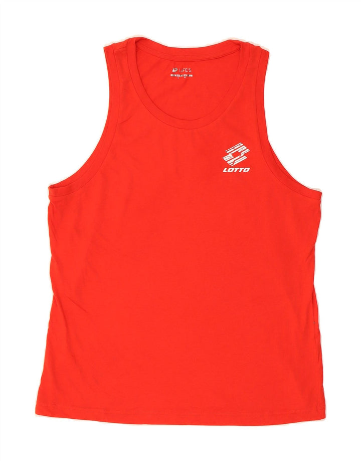 LOTTO Mens Vest Top Large Red Cotton Vintage Lotto and Second-Hand Lotto from Messina Hembry 