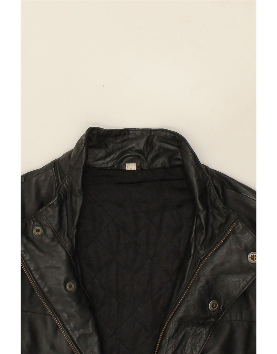 Cappotto in pelle da uomo VINTAGE UK 38 Pelle nera media