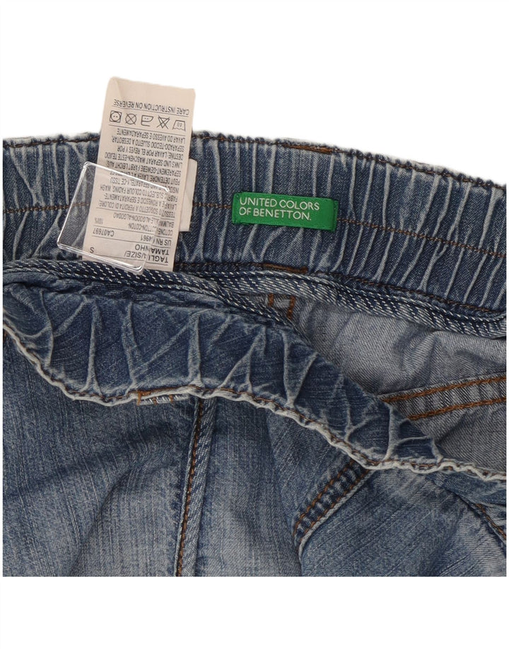 Gonna in denim da donna Benetton piccola W34 in cotone blu