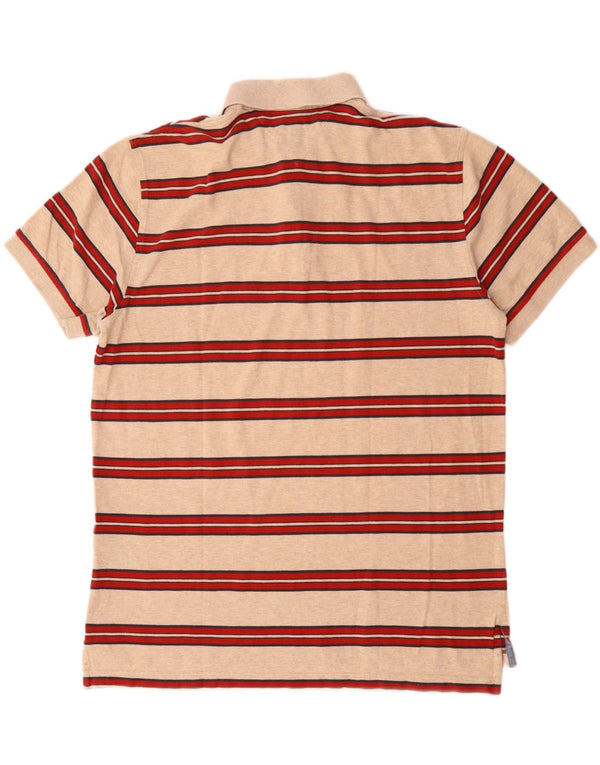 Polo da uomo su misura Tommy Hilfiger XL in cotone a righe beige