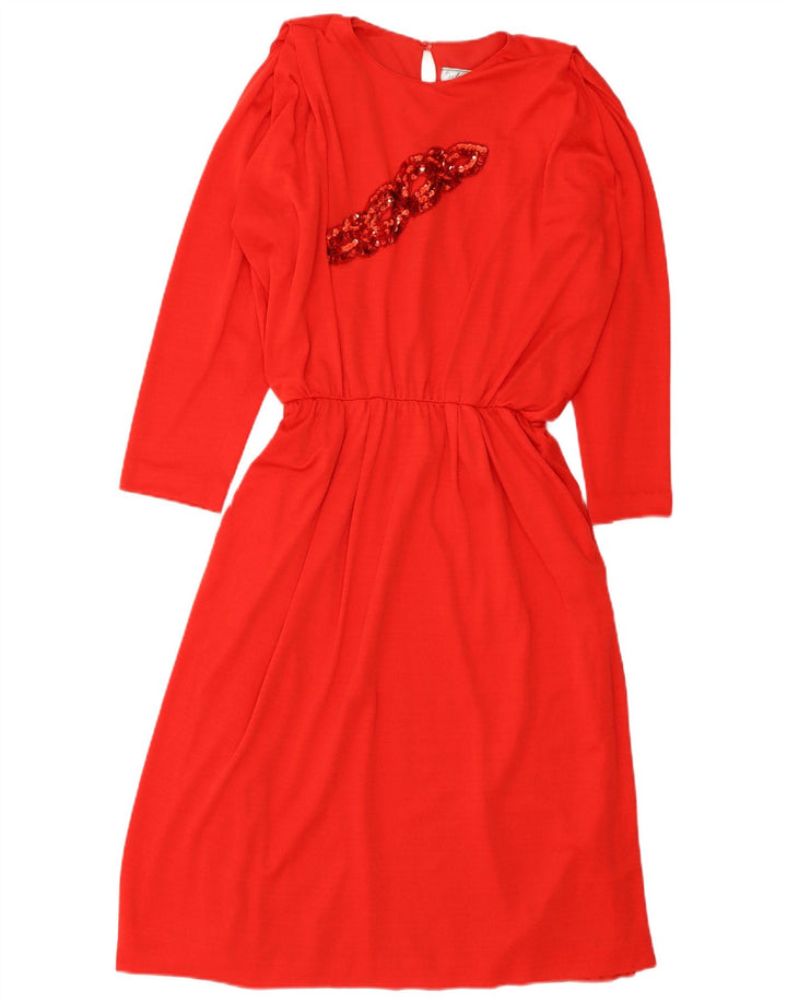 Esclusivo abito maxi oversize a maniche lunghe da donna EU 36 piccolo rosso