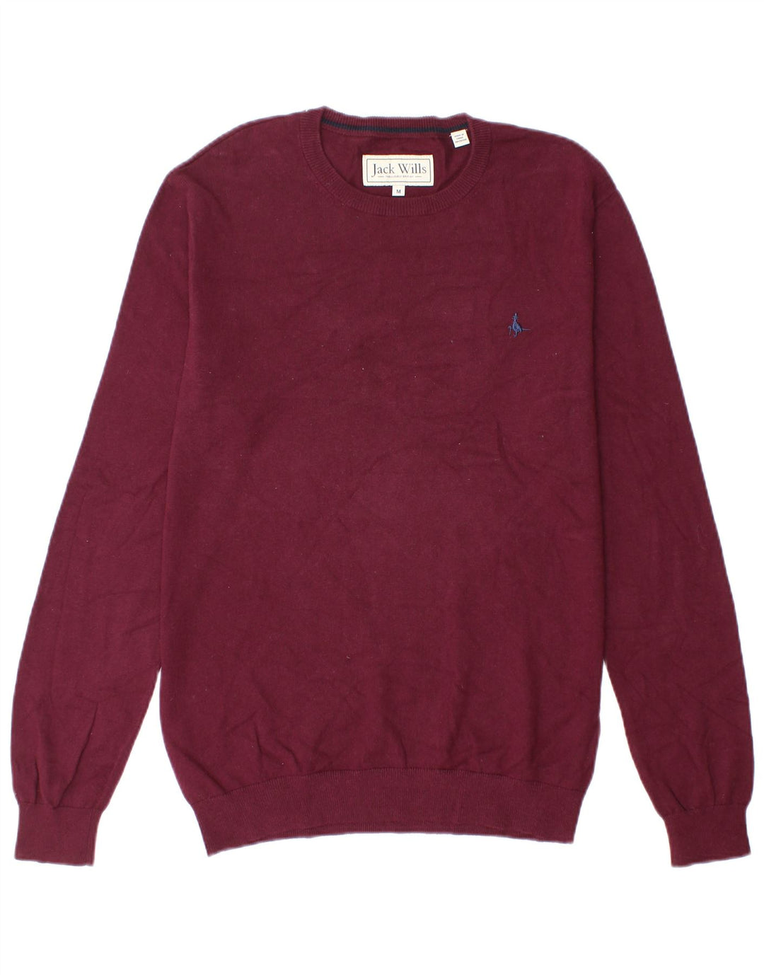 Maglione maglione girocollo da uomo Jack Wills in cotone bordeaux medio