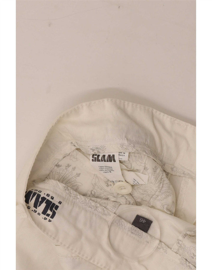 Pantaloncini chino da uomo Slam IT 46 piccoli W29 cotone bianco