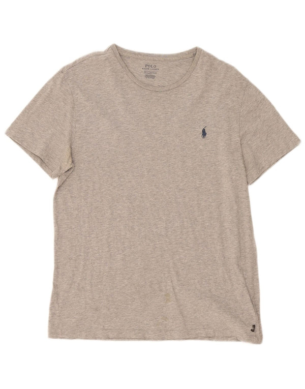 T-shirt da uomo Polo Ralph Lauren Top in cotone chiazzato grigio medio